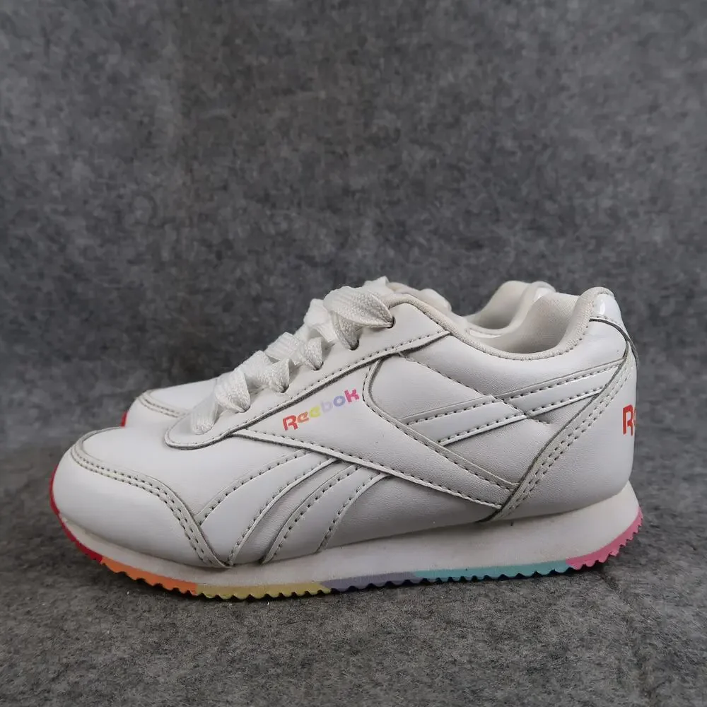 Reebok Shoes Kids 11 Sneakers Classic Jogger Toddler Youth White Lace Up Rainbow
